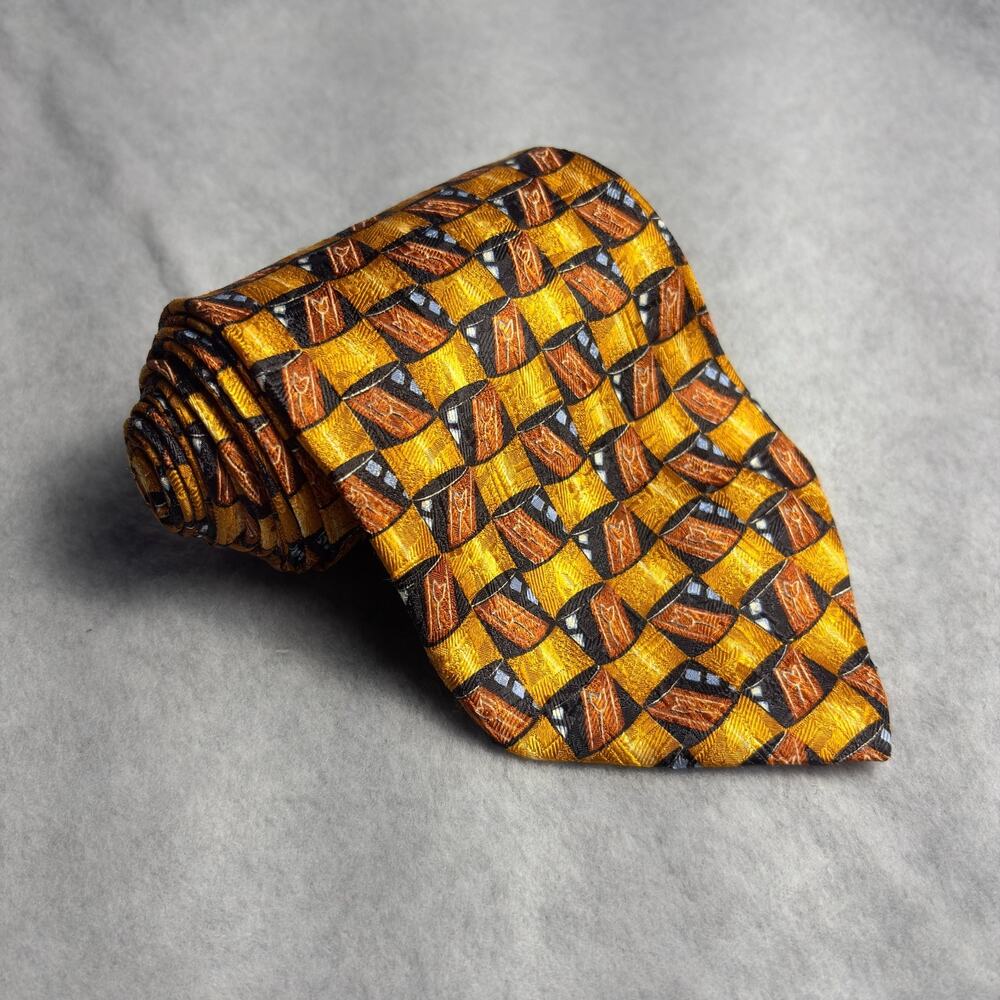Ermenegildo Zegna Necktie Mens Classic Abstract Designer 100% Silk Italy 61"Long - Picture 1 of 8